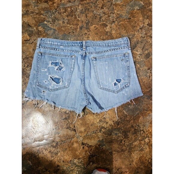 Rag & Bone Women's Cut Off‎ Distressed Denim Jean Shorts Blue Size 28 (A21) - Picture 8 of 8